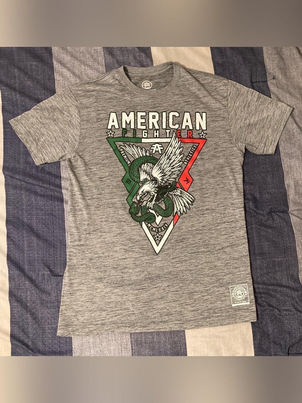 American Fighter Mens Performance T Shirt Sz L Mexico Grey